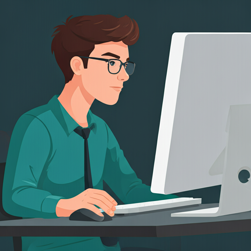 Student on computer